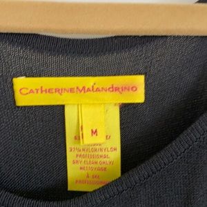 Catherine Malandrino Black Fitted Scoop Neck Top